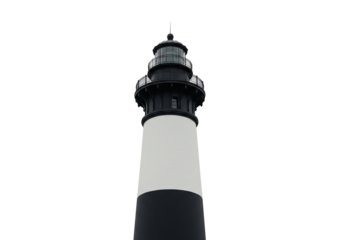 Lighthouse tower black and white vertical stripes maritime navigation beacon safety tall structure