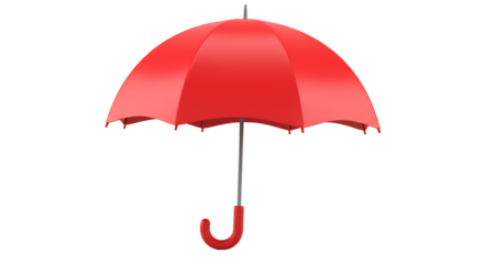 Red umbrella isolated on transparent background