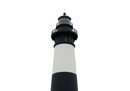 Lighthouse tower black and white vertical stripes maritime navigation beacon safety tall structure