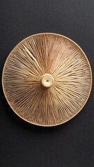Mushroom cap, top view, light brown