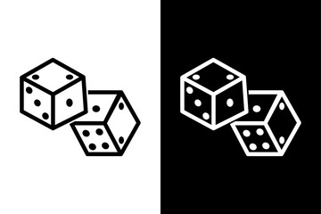 Solid Vector line Icon for Dice illustration black white background