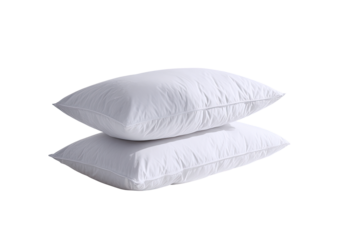 Two rectangular white pillows stacked