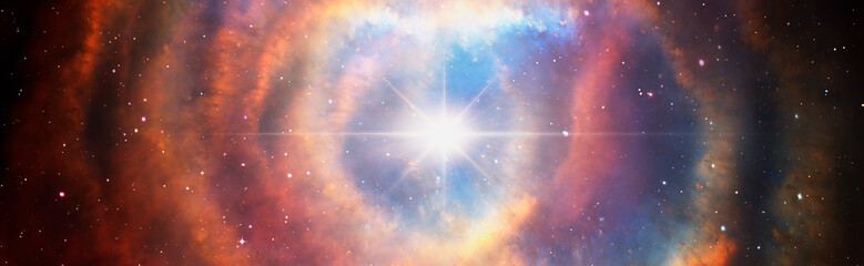 Supernova explosion in the center of galaxy 