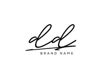 DD letter elegant cursive beauty handwriting logo.