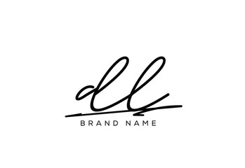 DL letter elegant cursive beauty handwriting logo.