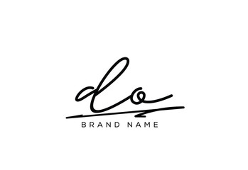 DO letter elegant cursive beauty handwriting logo.