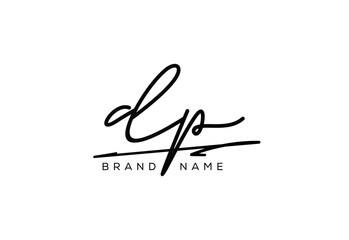 DP letter elegant cursive beauty handwriting logo.