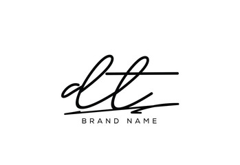 DT letter elegant cursive beauty handwriting logo.