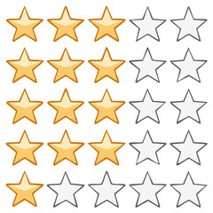 Obraz premium Hand Drawn Star Rating System Illustration Depicting Positive Feedback and Customer Reviews
