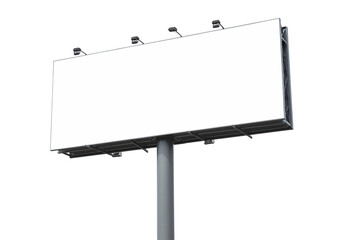 Obraz premium Blank billboard mockup large white advertising sign transparent background