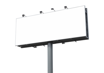 Blank billboard mockup large white advertising sign transparent background