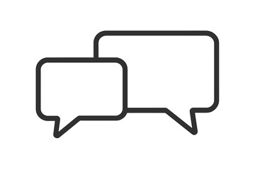 Fototapeta premium Rectangular Speech Bubbles Icon Set for Graphic Design, Communication Concepts, Chat Apps, Messaging Interface Elements, Clean Minimalist Vector Illustration with Transparent Background