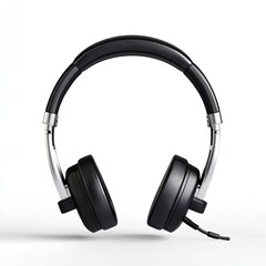 Fototapeta premium Listening to music with high-quality headphones home office product photography indoor close-up technology innovation