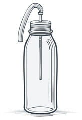 Ink Bottle With Curved Spout Illustration