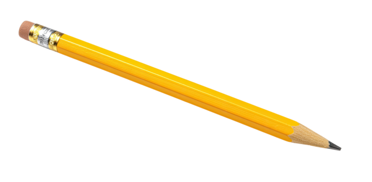 A yellow wooden pencil