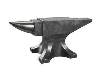 Metal anvil isolated on transparent background 3 d render