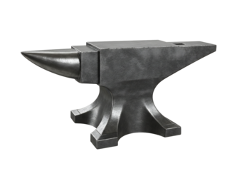 Metal anvil isolated on transparent background 3 d render