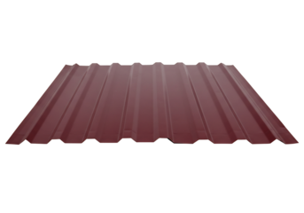 Red corrugated metal sheet panel building material construction roofing texture design element