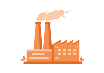 Orange factory illustration with transparent background