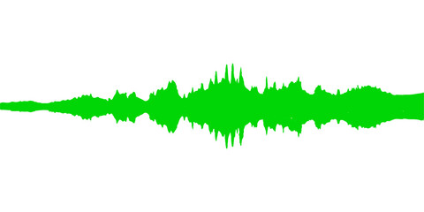 Green sound wave on an abstract backdrop, a stylized audio graph of nature's music