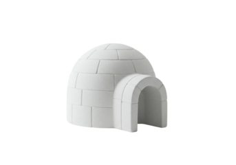 White igloo 3 d model winter shelter arctic dome transparent background