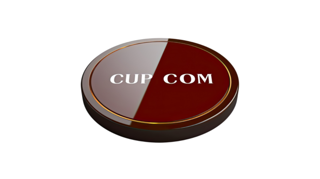 Red push button isolated on white background