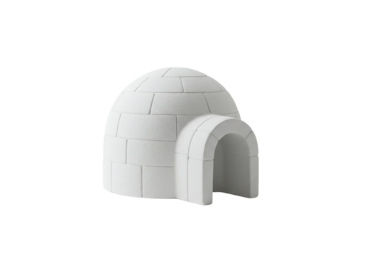 White igloo 3 d model winter shelter arctic dome transparent background