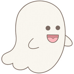 Obraz premium Hand Drawn Happy halloween Cute white ghost