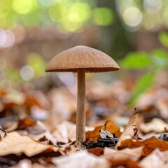 Mushroom in autumnal forest floor (1)