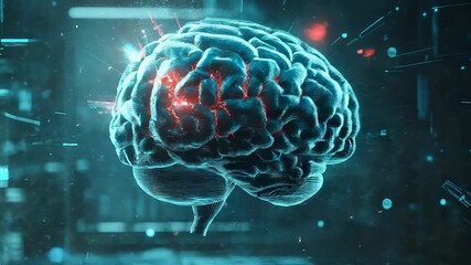 Artificial intelligence processing data in digital human brain - Powered by Adobe