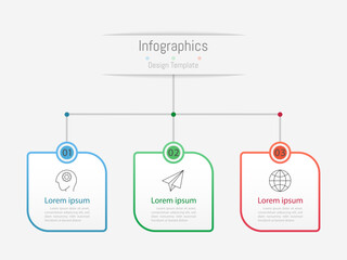 Infographic 3 options design elements for your business data. Vector Illustration.