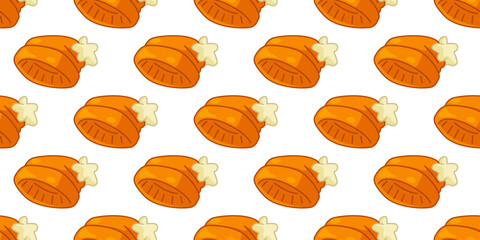 Cartoon Red Autumn Coat Illustration. Warm red coat with beige lining drawn in flat cartoon style. Colorful illustration on plain background.