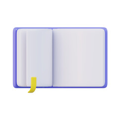 Open book with yellow bookmark