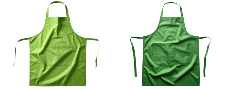 Green Cooking Apron with Front Pocket, isolated on transparent background PNG