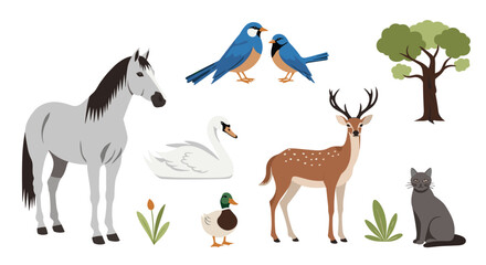 Adorable animal illustrations for children's books, educational materials, and nature designs