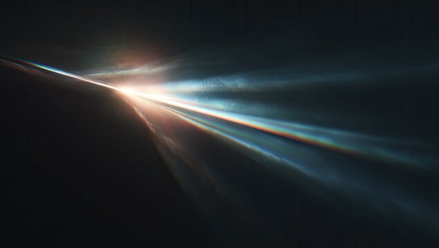 Light streaks radiating from a bright source,  with lens flare effects