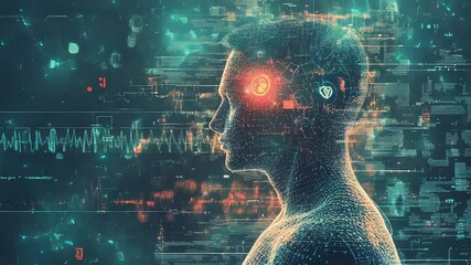 Artificial intelligence processing medical data in futuristic interface - Powered by Adobe