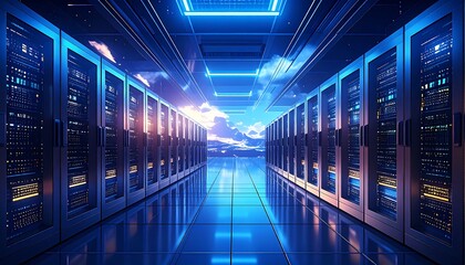 Futuristic server room