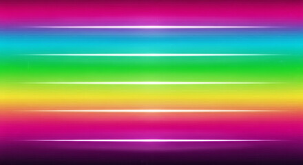 neon rainbow stripes gradient background with glowing lines and retro aesthetic for club flyers
