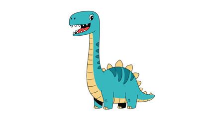 Happy cartoon dinosaur character smiling with joy, perfect for children's design projects