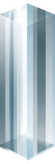 Transparent cube with vertical stripes