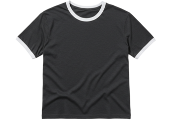 Gray t shirt white ringer sleeves clothing apparel fashion template mockup product photography