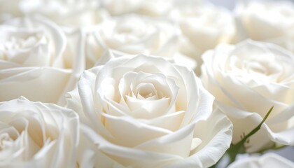 Close-up of pristine white roses