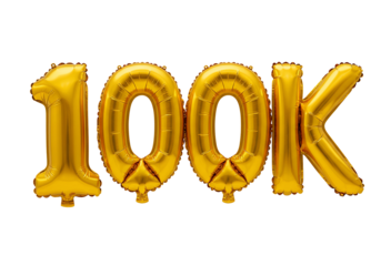 Gold balloons number 100 k celebration anniversary