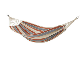 Striped hammock relaxation leisure summer comfort fabric texture cord outdoor vacation rest beige gray terracotta
