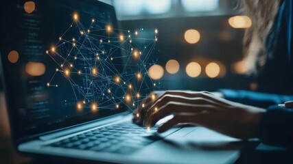 Exploring digital connections through innovative technology in a modern workspace during the evening glow - Powered by Adobe