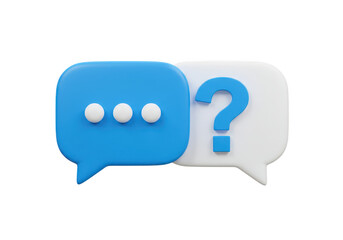 Speech bubbles with question mark and ellipsis isolated on transparent background