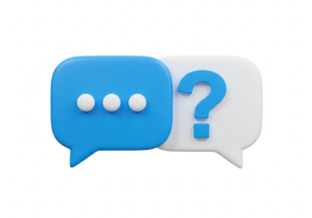 Speech bubbles with question mark and ellipsis isolated on transparent background