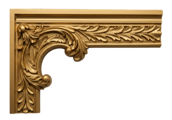 Gold ornate corner frame design element decorative molding architectural detail vintage style