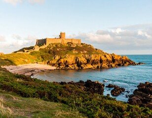 Coastal fortress at sunset